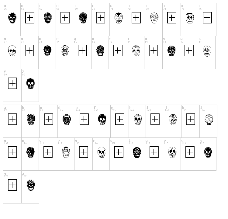 Dia de los Muertos font map